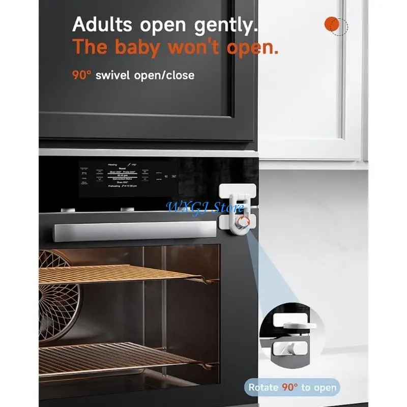 

37JE Easy Mounting Campers Fridge Lock Secure Fastening System Baby Safety Refrigerator Latches Fridge Door Stoppers