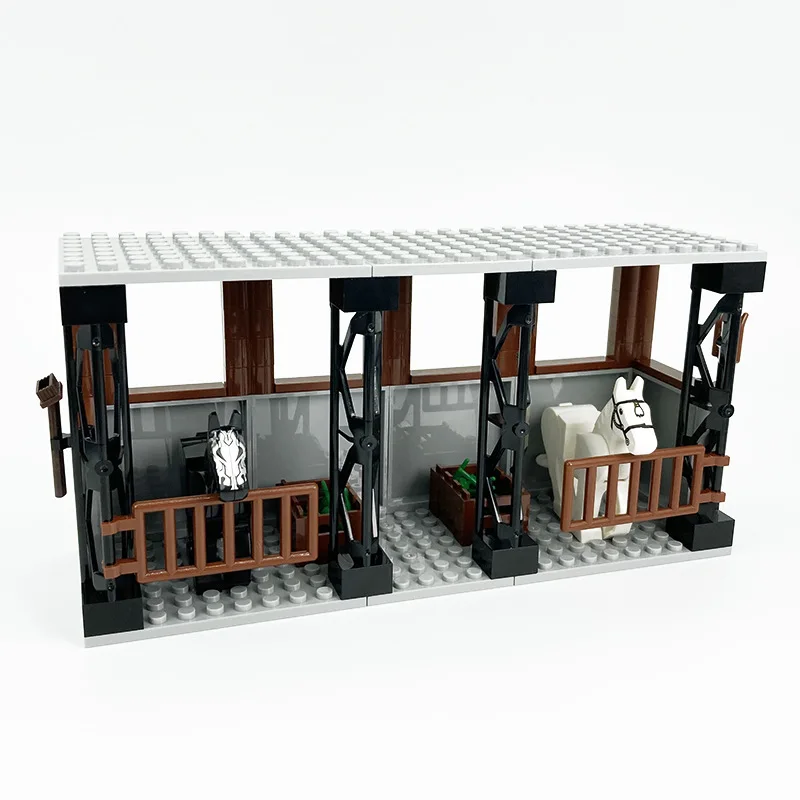 Bauernhof MOC Bausteine Tier Teile Weide Ziegel Kits Spielzeug Hühnerstall Schwein Haus Bullpen Vogelhaus Kompatibel mit LEGO – Detail 7
