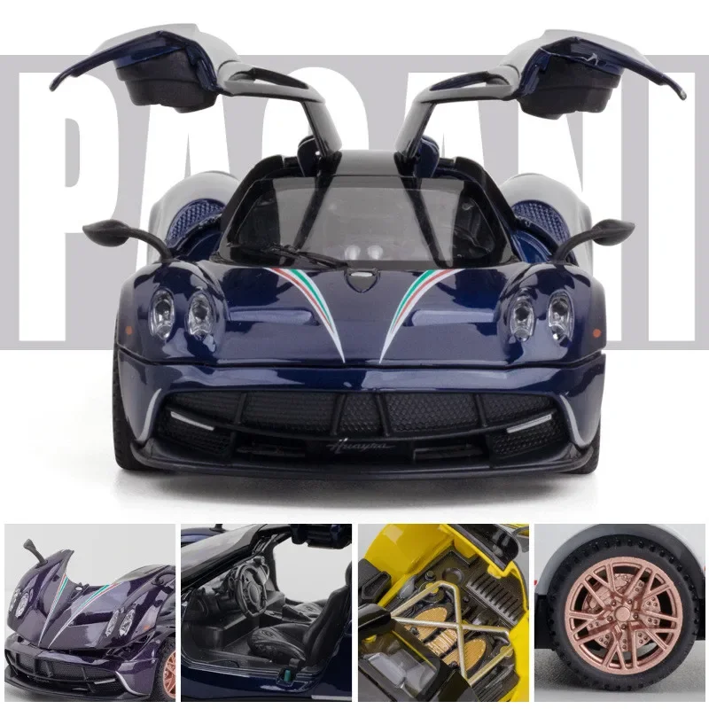 Wildani Huayra Dinastia-Modèle de voiture de course en alliage moulé sous pression, jouet en métal, collection son et lumière, cadeau pour garçon, 1:32