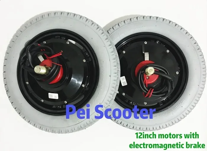 

12 inch tyre brushed gear power electric wheechair robot hub motor with electromagentic brake phub-12