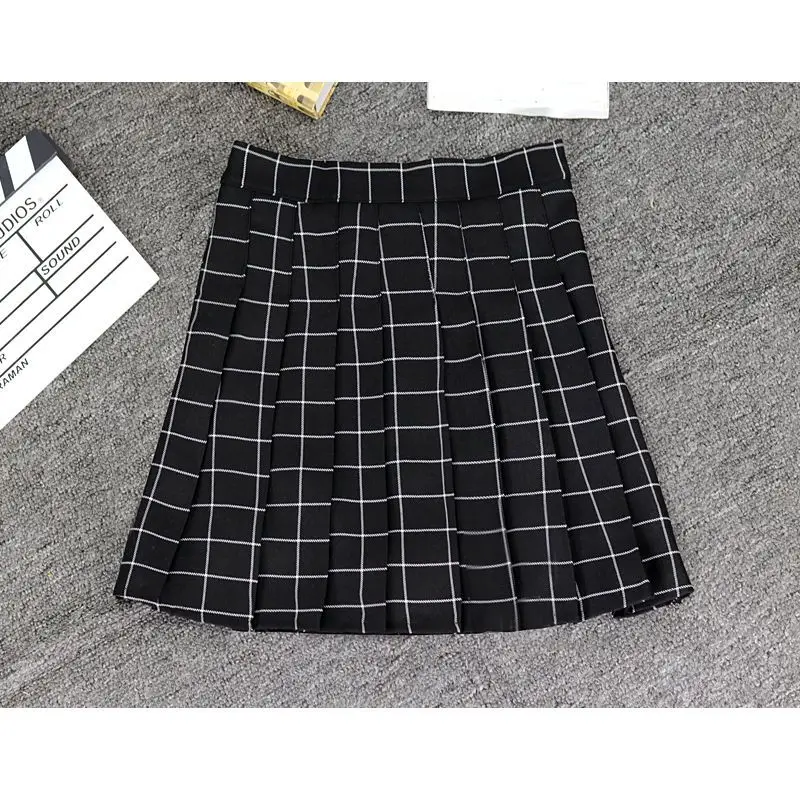 Japanese Sweet Plaid Pleated Mini Skirt Women College Style High-waisted Fashion Girl Skirt Pants Design Skirts Cute Harajuku