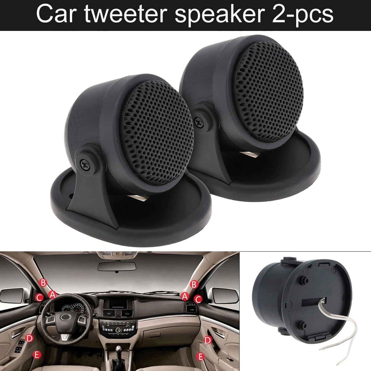 2pcs 20W Mini Dome Tweeter Universal High Efficiency Car Speaker Loudspeaker for Car Audio System