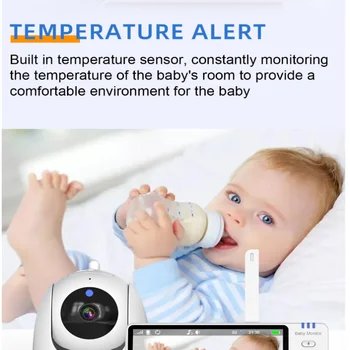 5 Inch Screen Wireless Video Baby Monitor Rotatable Pan Tilt Infant Monitor Two Way Audio…