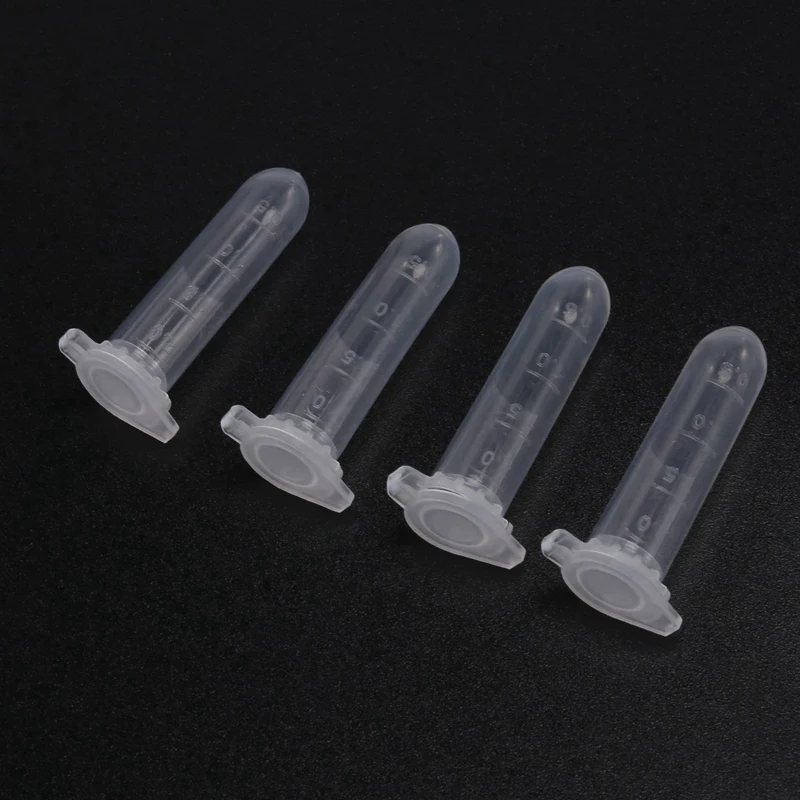 1000Pcs 2Ml Micro-Centrifuge Tube Test Tube Vial Clear Plastic Vials Container Snap Cap For Laboratory Sample Storage