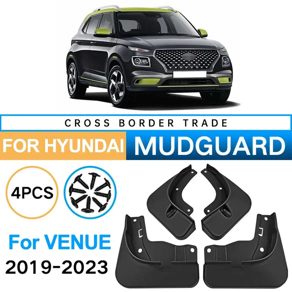 

Flaps Mudguard 4Pcs ABS Car Accessories Direct Replacement Front Rear Simple Design For Hyundai Venue Splash High Quality