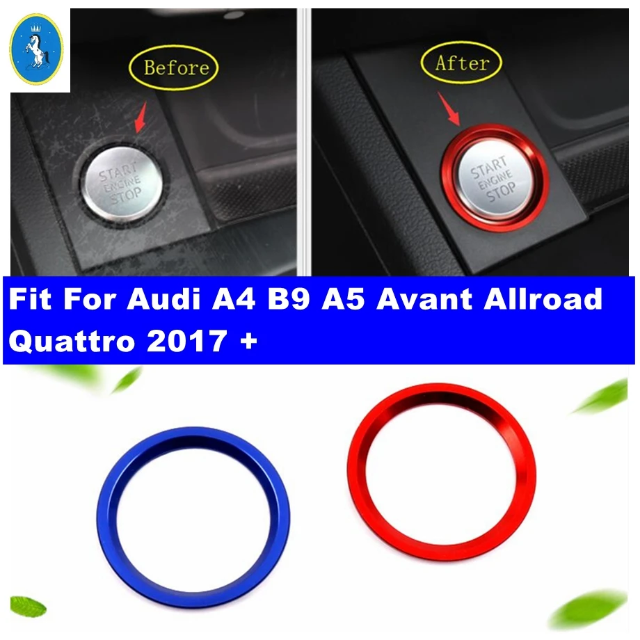 

Car Accessories Fit For Audi A4 B9 A5 Avant Allroad Quattro 2017 - 2020 Auto Engine Start Stop Button Ring Cover Case Sticker