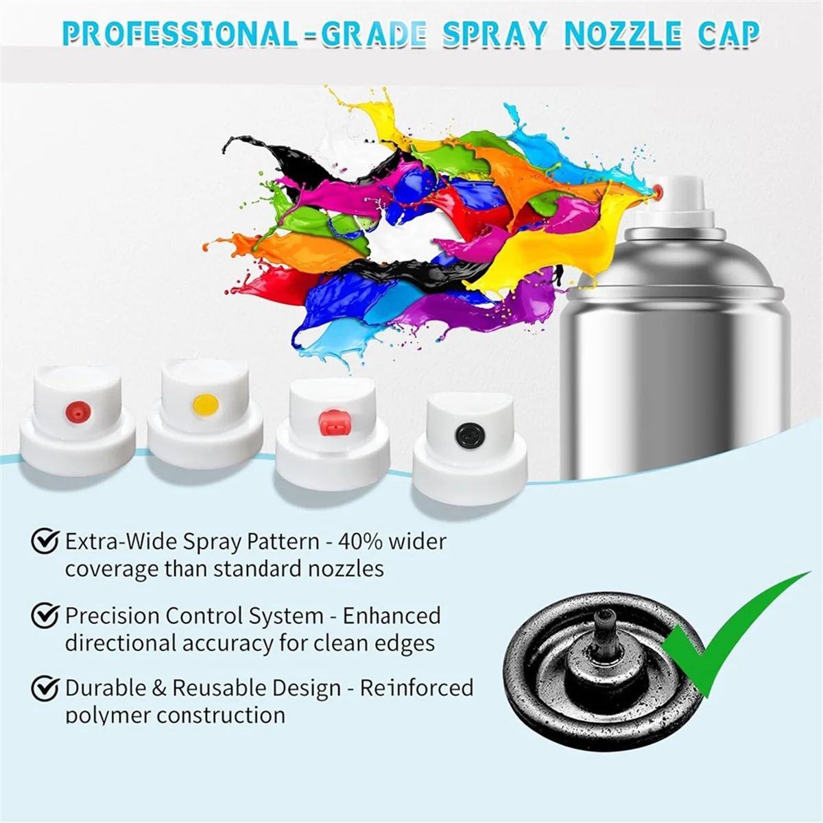 

ABNJ Universal SprayCan Nozzle Kit - Graffiti, Auto Repair, DIY Projects - High-Efficiency Paint Saver & Handle Attachments