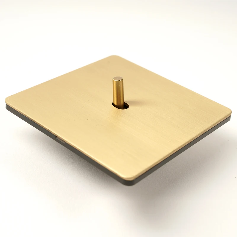 Gold Stainless Steel Panel Wall Light 1-3 Gang 2 Way Toggle Switch EU Socket JJ3914