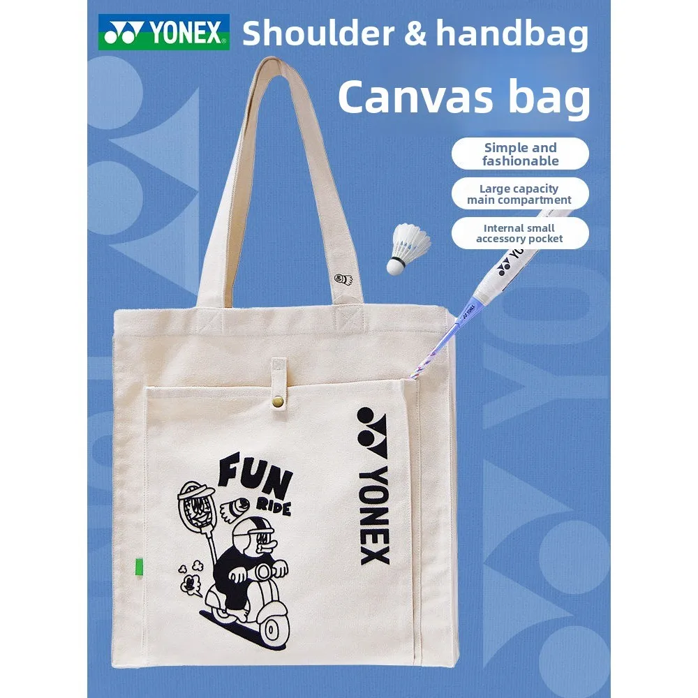 YONEX BA-370CR Series Badminton Single Shoulder Canvas Handbag Casual Portable Sports Storage Bagsuitable for Daily Training Use