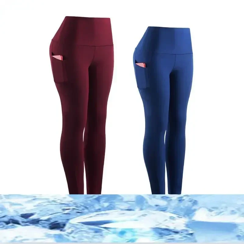 Pantalon de yoga à entrejambe ouvert pour femme, pantalon de sport serré aux hanches, pantalon à fermeture éclair invisible à double tête, poche de