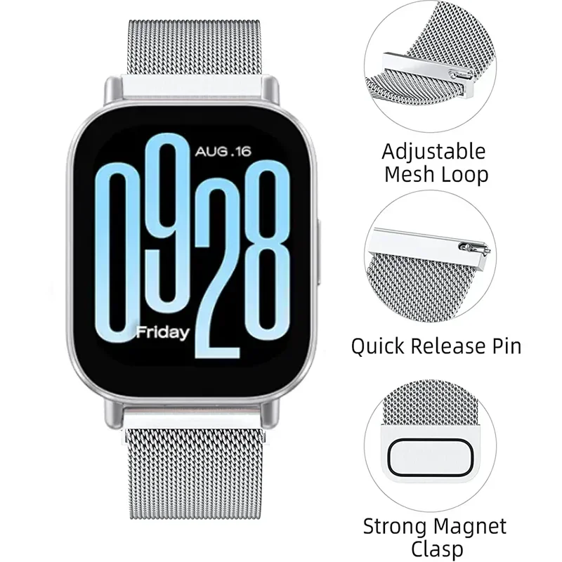 20mm 22mm Milanese Metal Strap For Redmi Watch5 Active Magnetic Stainless Steel bracelet wristband For Redmi Watch 5 Lite correa