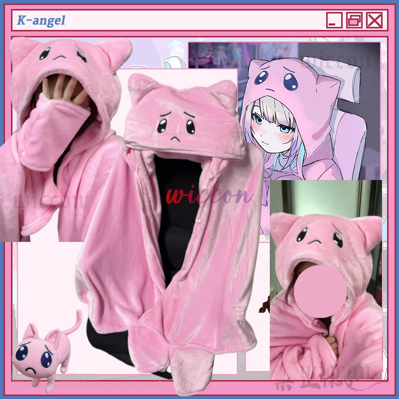 

Аниме-игра NEEDY GIRL OVERDOSE Косплей KAngel P-chan Костюм Розовое одеяло с головой кошки Kawaii Розовая мягкая накидка с капюшоном в виде кошки по индивидуальному заказу