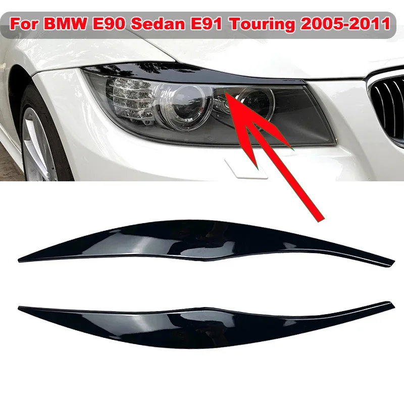 

For BMW E90 Sedan E91 Touring 2005-2011Tuning Front Eye Lids Cover Trim Headlight Eyebrows Eyelid Angle Body kit Car Accessories