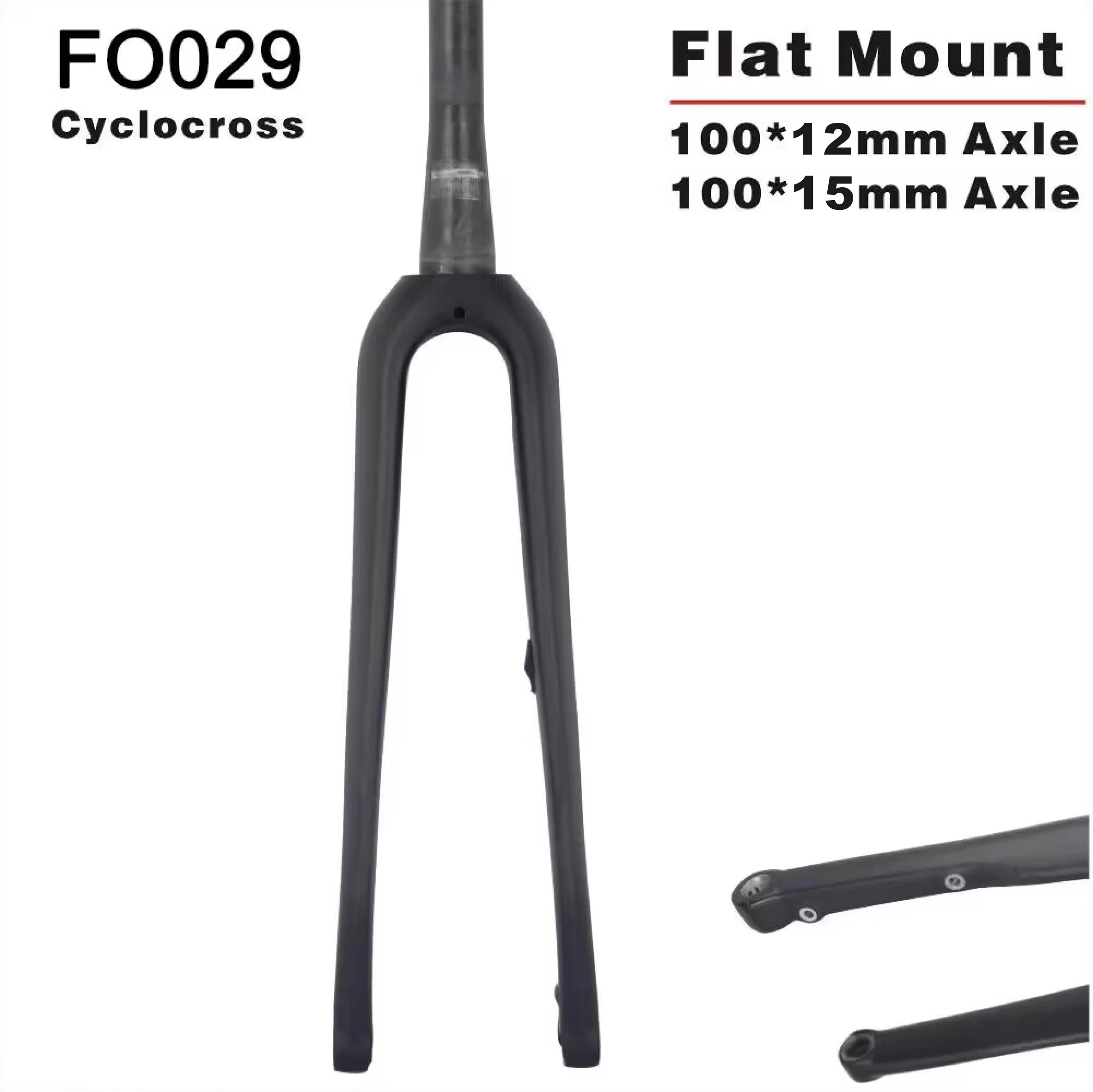 

Flat Mount Carbon Bicycle Fork, 100*15mm Thru Axle, 700 * 42C Toray, FO029 fork , gravel fork , Disc fork