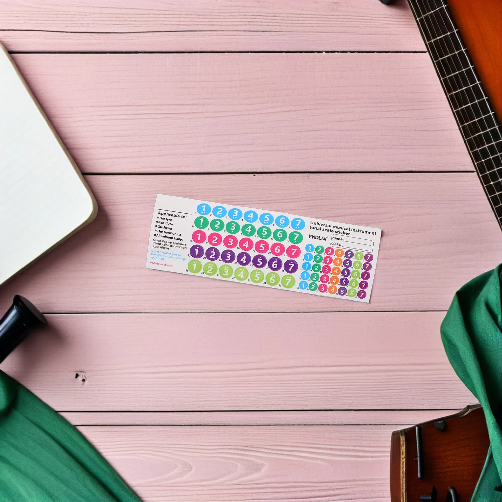 

5Pcs Pan Flute Note Stickers Adhesive Music Note Labels for 18 16 Tubes Panpipes Beginner Teaching Practice Removable Instrument