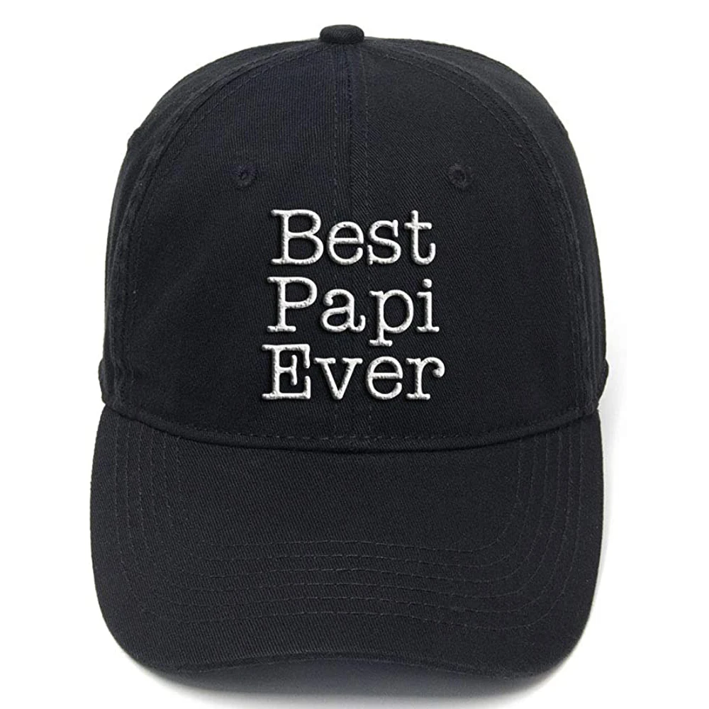 

Lyprerazy for Grandpa Best Papi Ever Washed Cotton Adjustable Flock Printing Baseball Cap