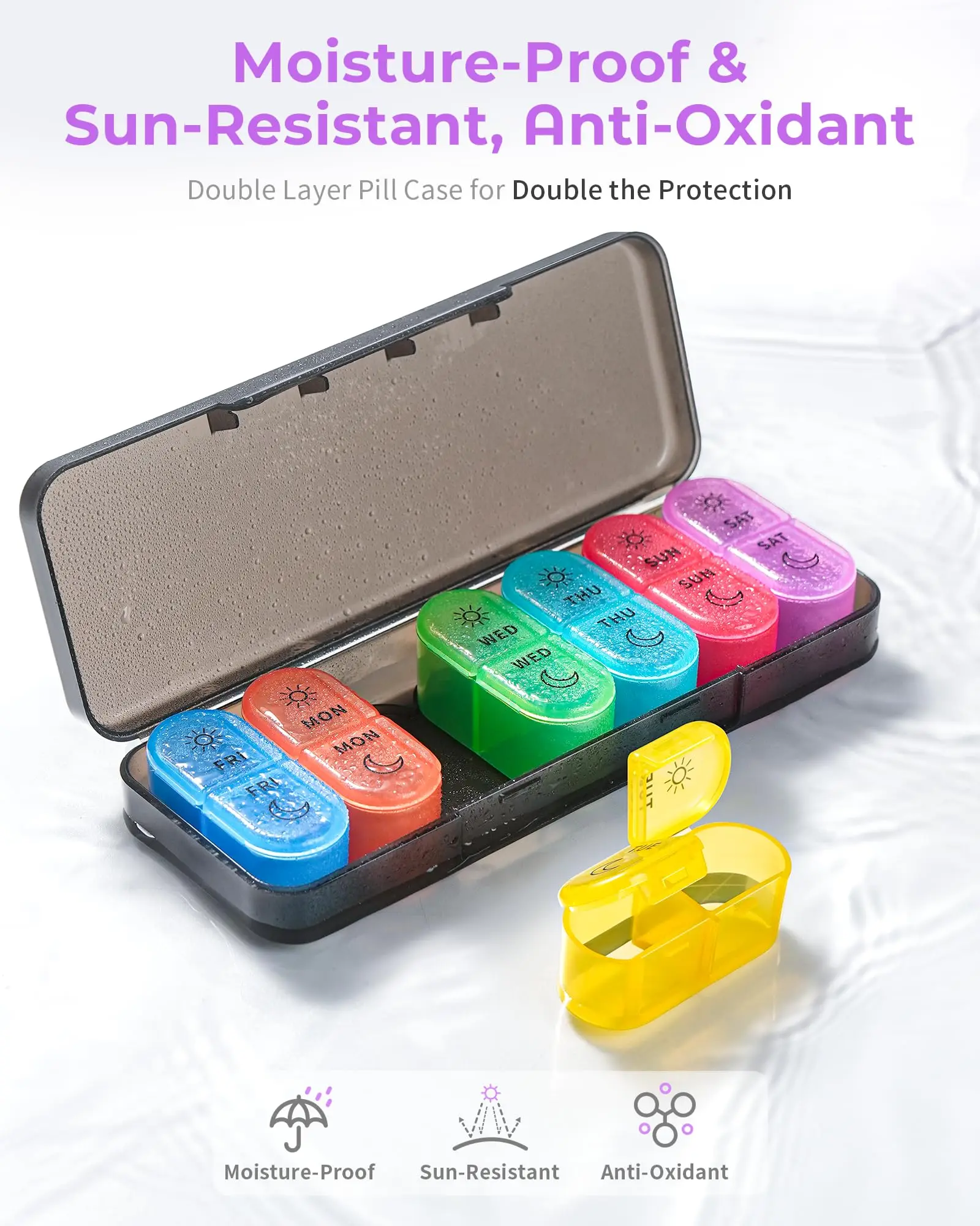 7-Day AM & PM Weekly Pill Organizer description 5