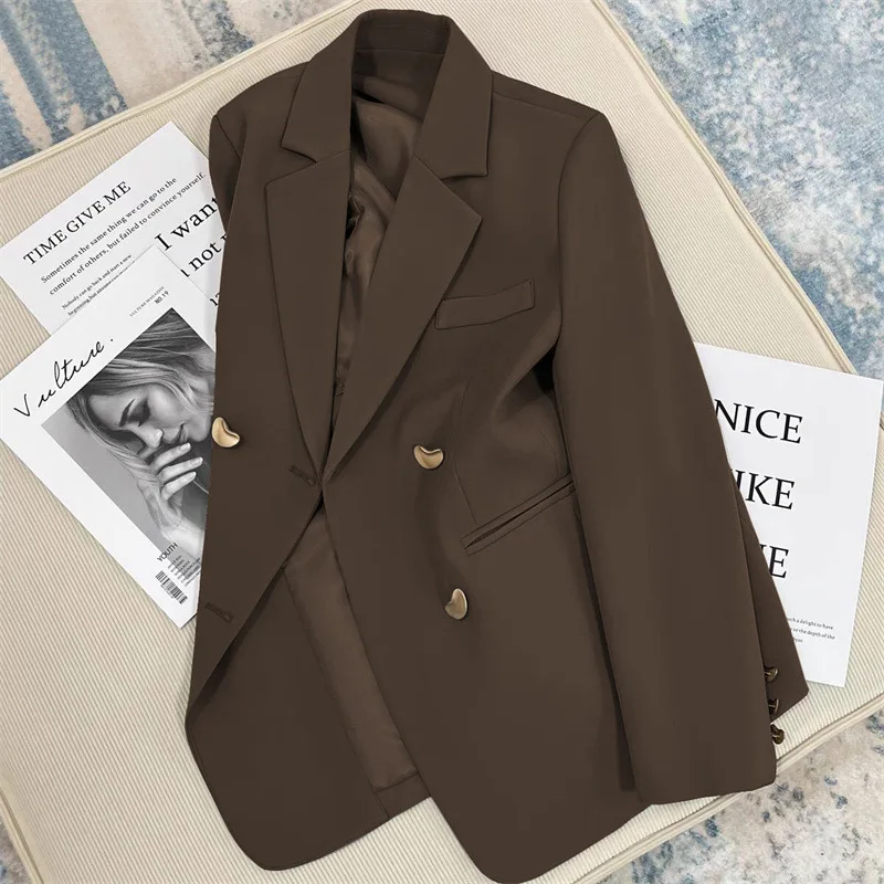 Women Solid Blazer Oversized Formal Blazers Lady Office Work Suit Pockets Jackets Luxury Female Coats Splice Office lady Clothes