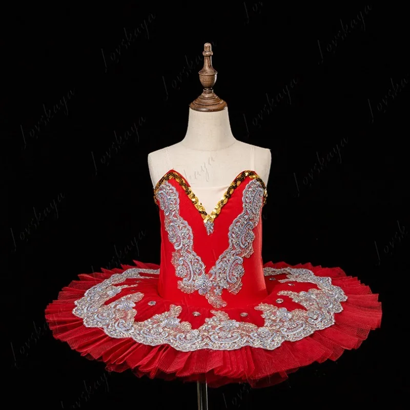 Disfraces de actuación para niños - Trajes de baile de ballet - Tutú de ballet para niñas con mangas abullonadas - Falda de baile