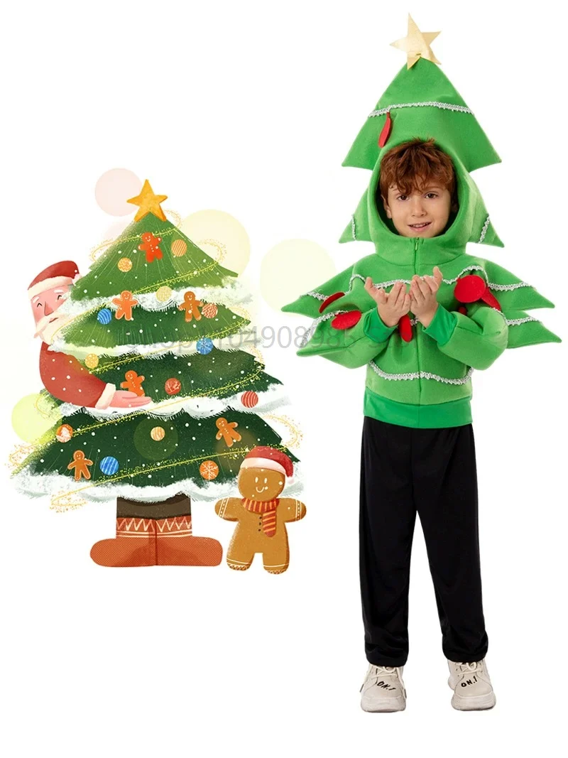 

Cosplay Christmas Tree Costume Carnival Party Clothes for Children Dress Up Party Holiday Campus Children Performance Costumes