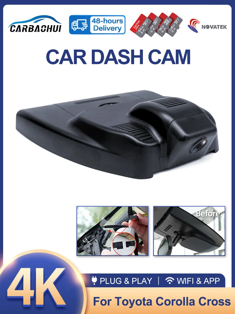 Kamera samochodowa 4K do Toyota Corolla Cross 2023-2026, Plug and Play, wysokiej jakości wideorejestrator samochodowy, oryginalna kamera DashCam. — zdjęcie 2