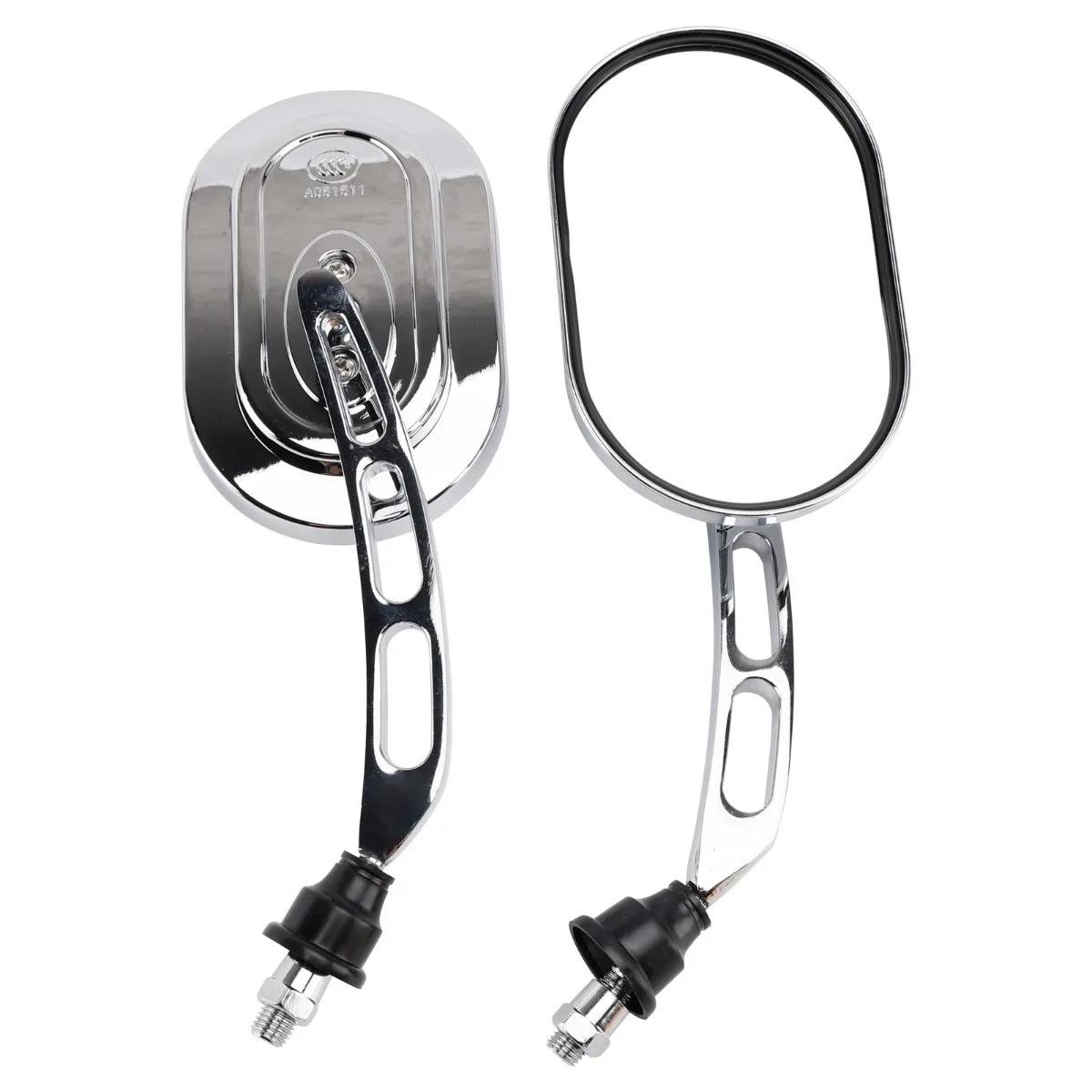 10mm Chrome Motorcycle Rearview Side Mirrors Replacement Accessories 2PCS For Choppers Cruiser Custom