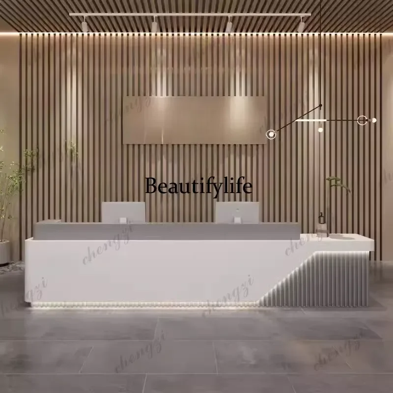 for A73 Minimalist Aesthetic Reception Desk Company Executive Unique Design Luxury Simple Mostrador Trendy Office Furniture