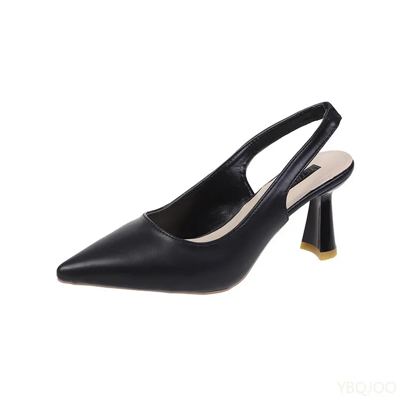 Frühlings- und Sommermode: Neue spitze High-Heel-Damenschuhe mit dünnem Absatz und Zehenkappe, flacher Ausschnitt, Einzelschuh für Damen – Detail 8