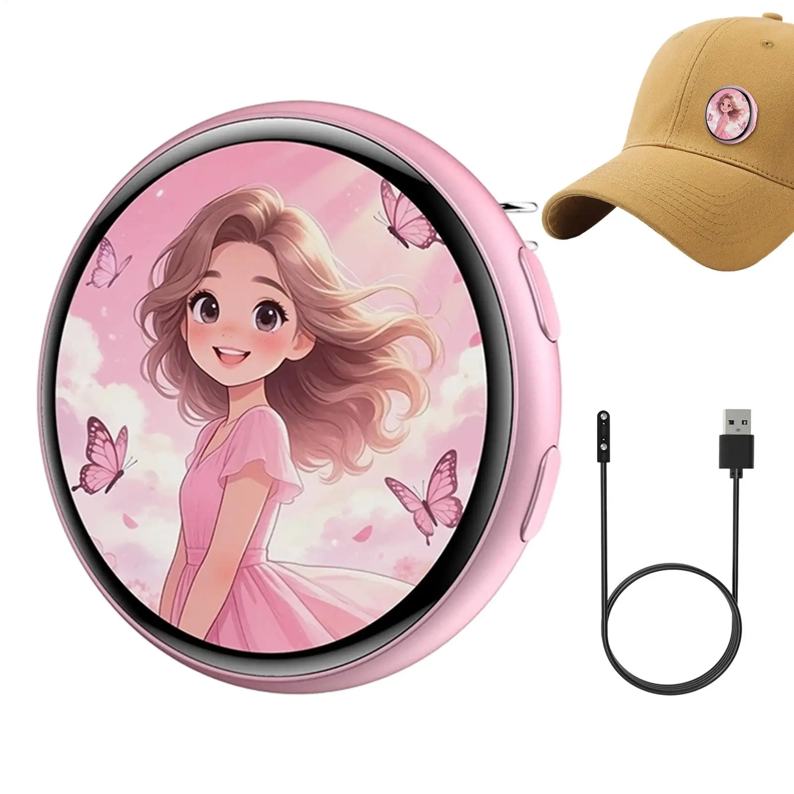 Digital Badge Smart Wearable Electronic Touchscreen Anime Toys Wireless Pin Badge for Fans Backpacks Hoodies Hats Bags Cosplay