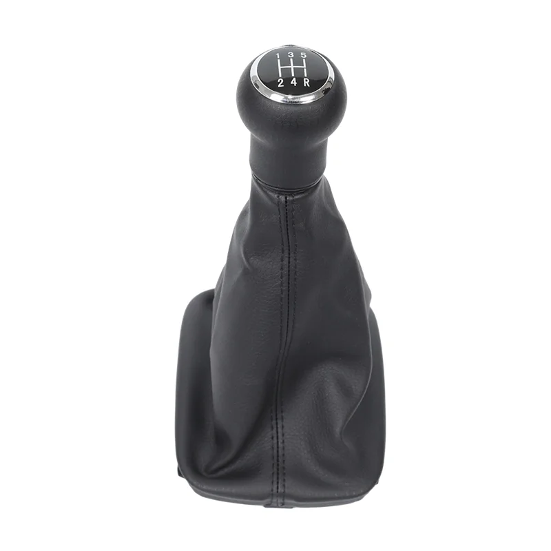 Black / Gray Leather Gear Shift Knob Lever Shifter Gaiter Boot Cover Collar For Audi A6 C5 A4 B5 A8 D2 1998 1999 2000 2001