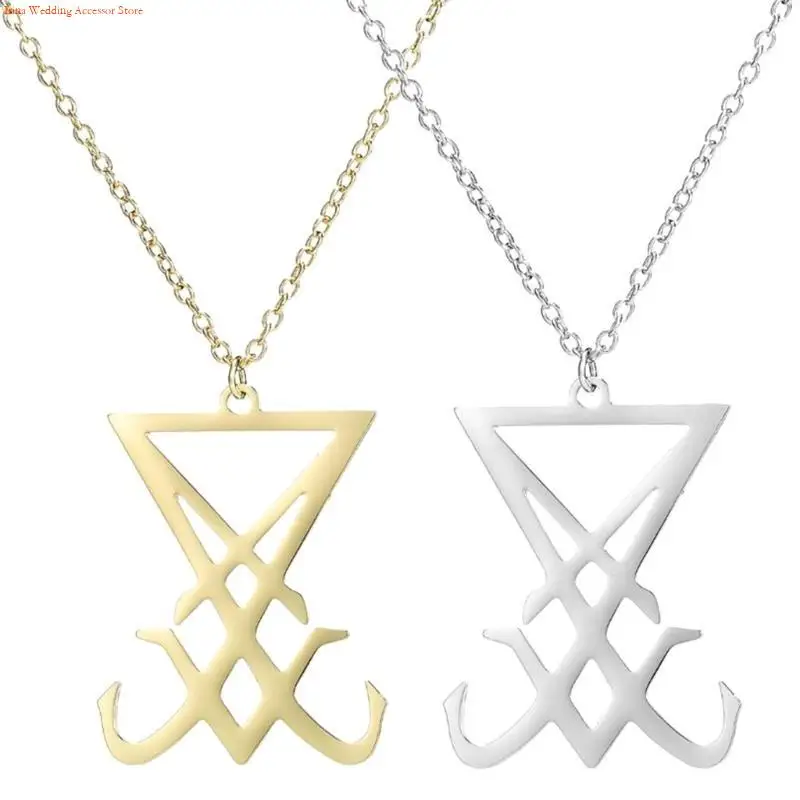 G92D Satan Symbol Necklace Stainless Steel of Pendant Chain for Men Boy