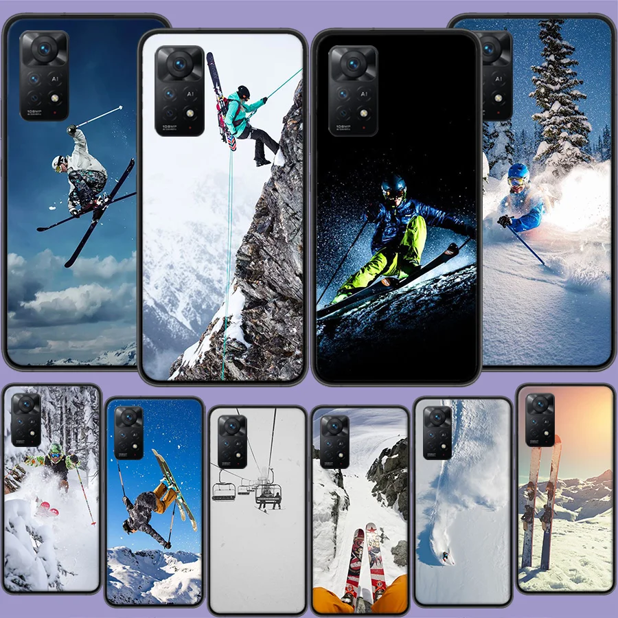 Funda de teléfono de esquí para Xiaomi Redmi Note 12 Pro Plus, 5G, 12S, 11, 11E, 11T Pro, 10, 9, 8, 7, 11S, 10S, 4G, 9T, 8T, 9S, Capa C