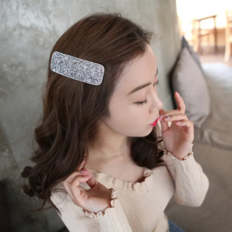 Korean Shiny Sequins Hair Side Clips Women Girls Bangs Edge Hairpins BB Clip Barrettes Headwear Fashion Hair Styling Accessories