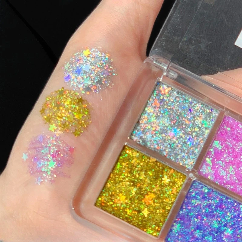 Pearlescent Eyeshadow Pallet Glitter Body Face Art Loose Sequins Diamond Jewels Rhinestones Makeup Waterproof Shimmer Party