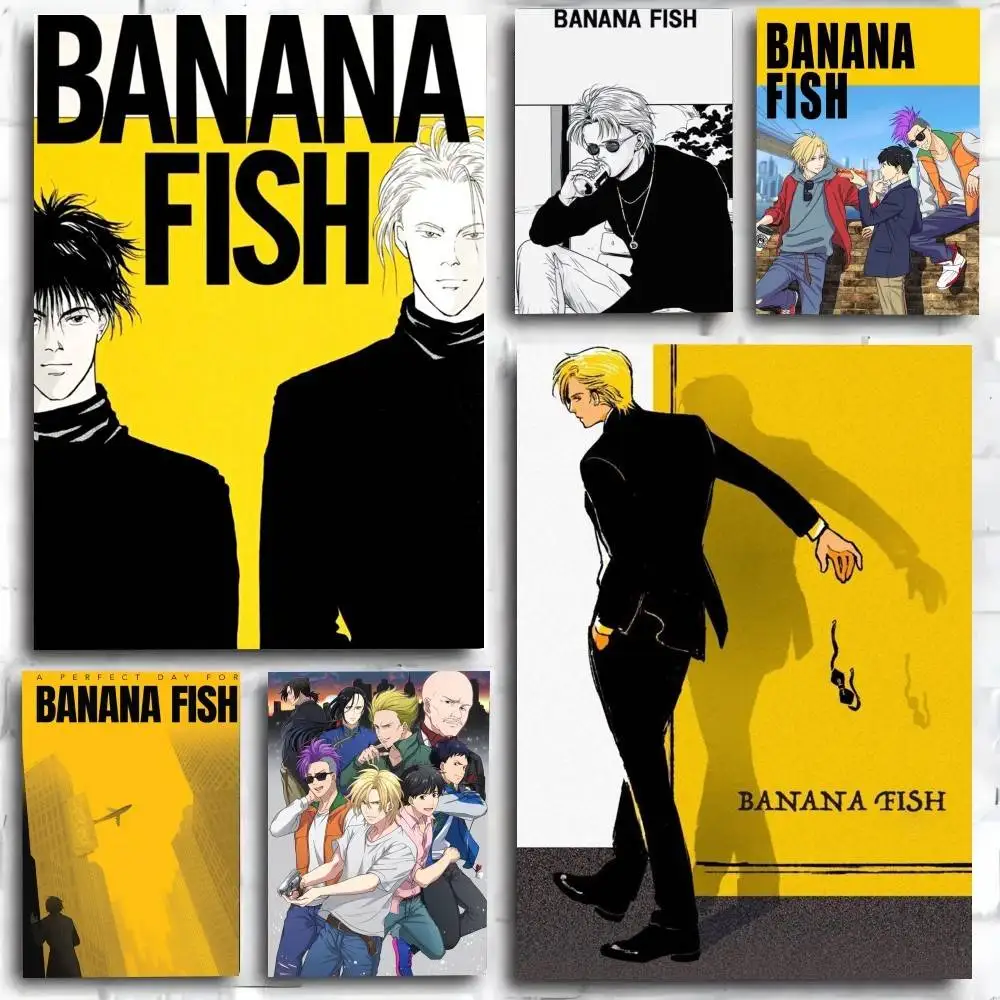 Póster de Anime Banana Fish, adhesivo artístico autoadhesivo, pegatina de papel impermeable, decoración de pared para cafetería, Bar, habitación, 1 ud.