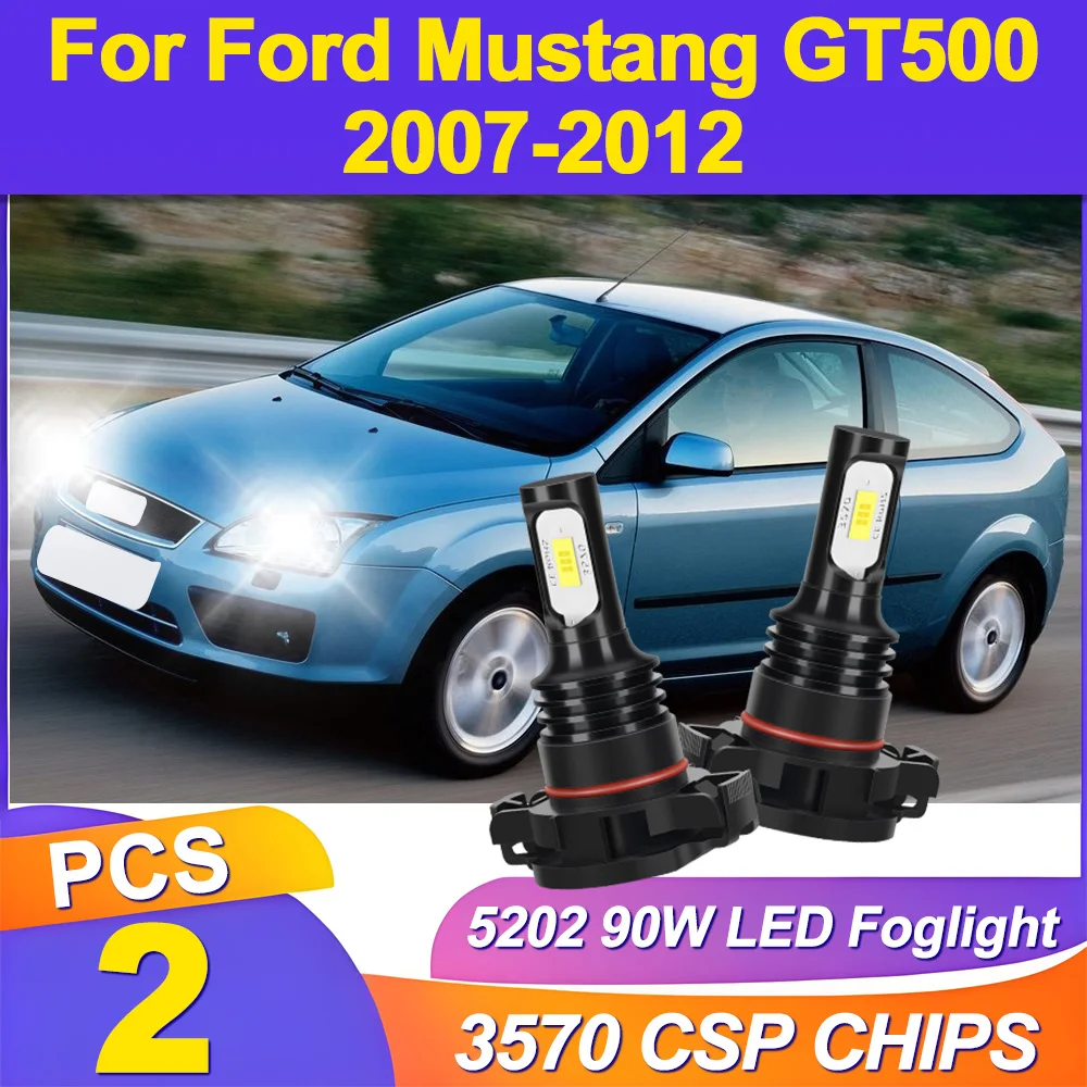 

5202 LED Canbus Car Front Fog Lamp Bulbs 6000K White 2000LM Auto Foglight For Ford Mustang GT500 2007 2008 2009 2010 2011 2012