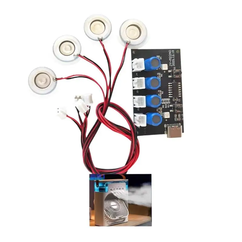 DC 5V Dual Spray Four Spray Electrified Direct Spray No Switch Ultrasonic Film Atomizer Sheet USB Mini Humidifier Module Type C