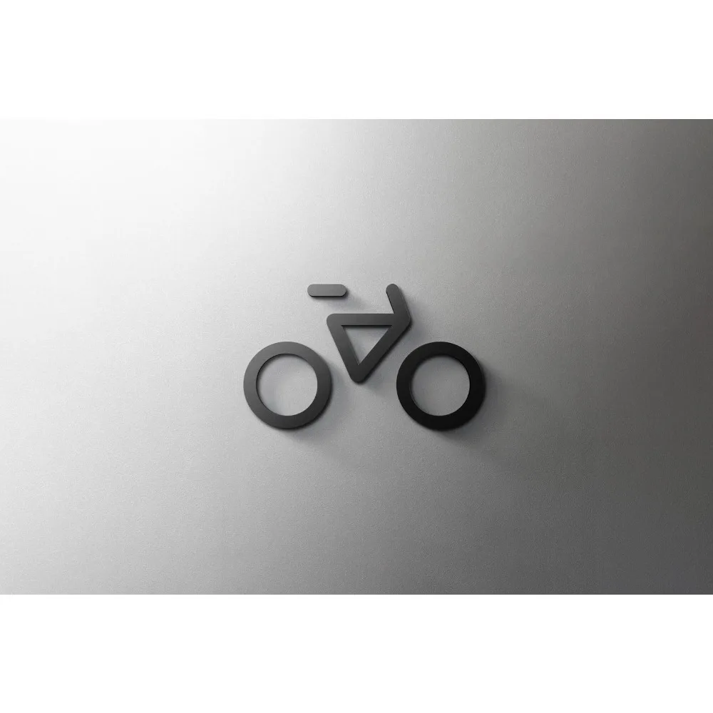Panneau symbole cycle - Panneau en acrylique 3 mm, 3D, Toilettes, Moderne, Minimaliste, Restaurant, Panneau de porte d'hôtel - Autocollant