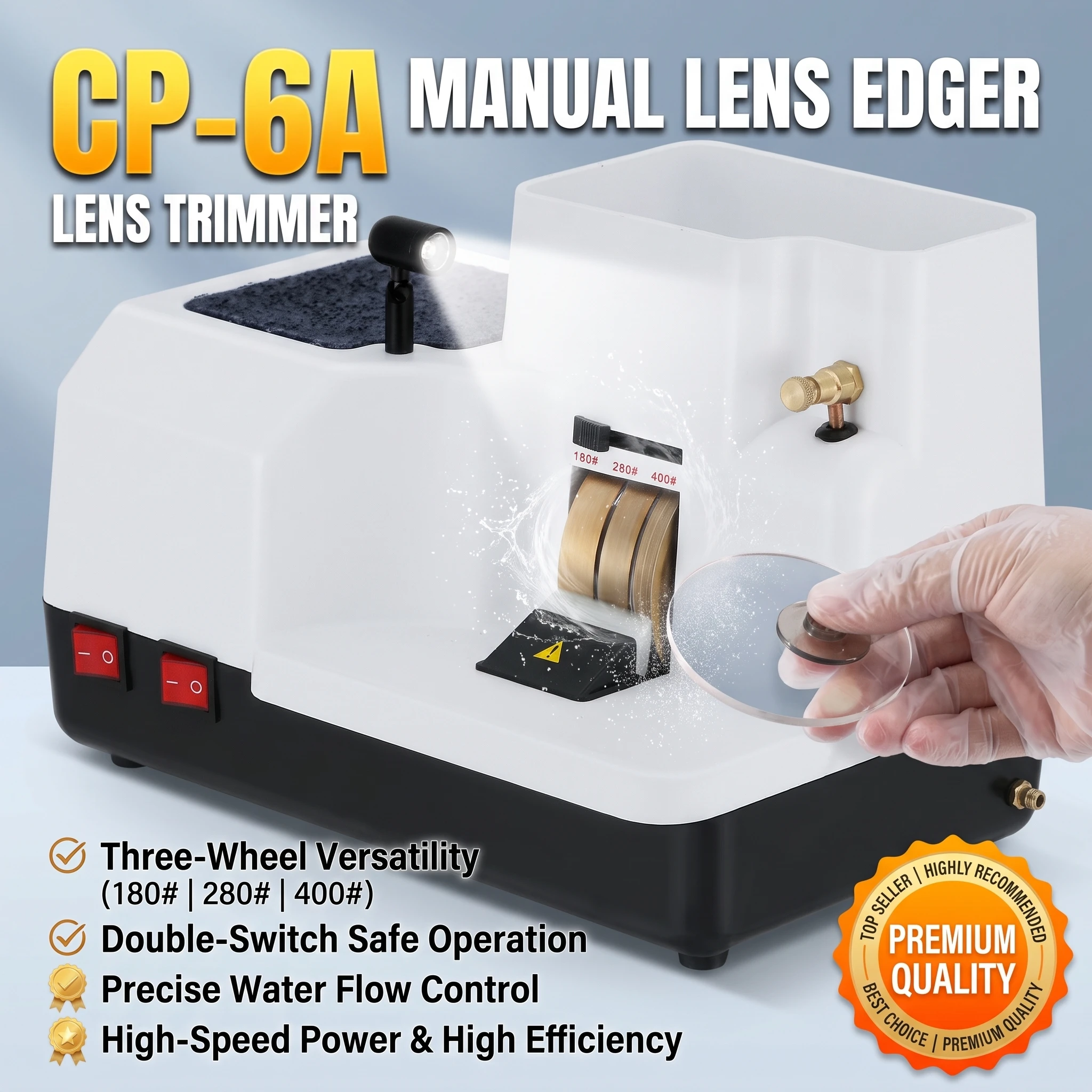 CP-6A  Manual Lens Edger Optometry Lens Edger Lens Trimmer | Eyeglasses Tools | Multi Warehouse Shipping