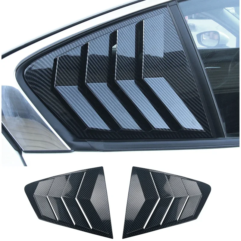 Window Louver Side Vent Trim for Mazda 3 Sedan M3 2020-2023 Car Rear Window Shutter Cover Trim Gloss Black Accessories