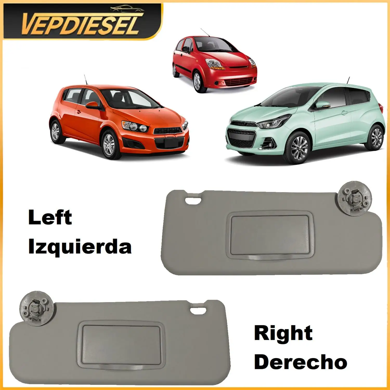 

2 шт. салон автомобиля солнцезащитный козырек правый + левый для Chevrolet Chevy Sonic 2012-2020 Spark 2012-2022 Aveo 2011-2015 Daewoo Matiz 2011-2016