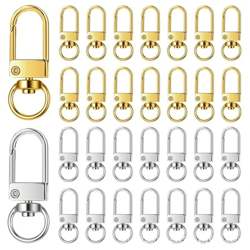Alloy Dog Clip Keychain Swivel Snap Hook Small Gate Lock Buckle for Bag Strap, DIY Jewelry  Pet Leash,Silver/Gold Plated Clasp