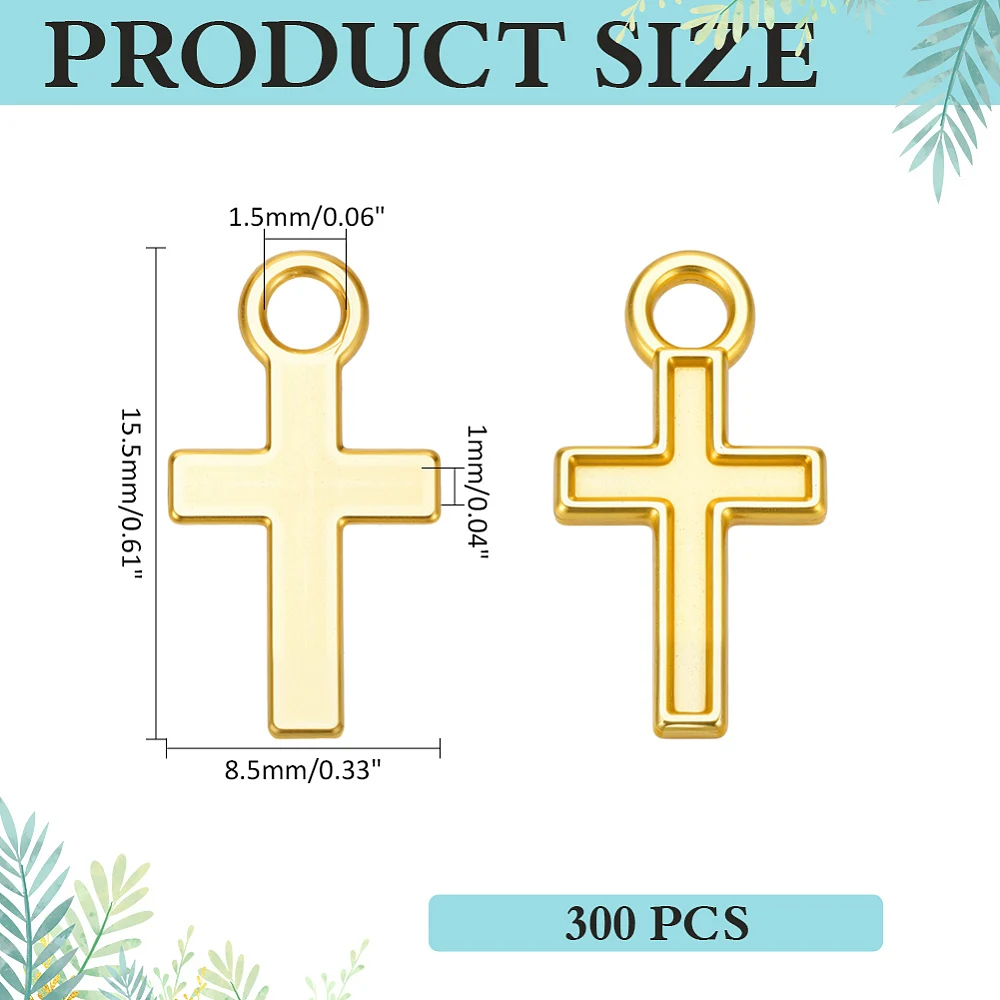 

300Pcs Alloy Pendants Charms Golden 15.5x8.5x1mm Hole: 1.5mm 300pcs/set