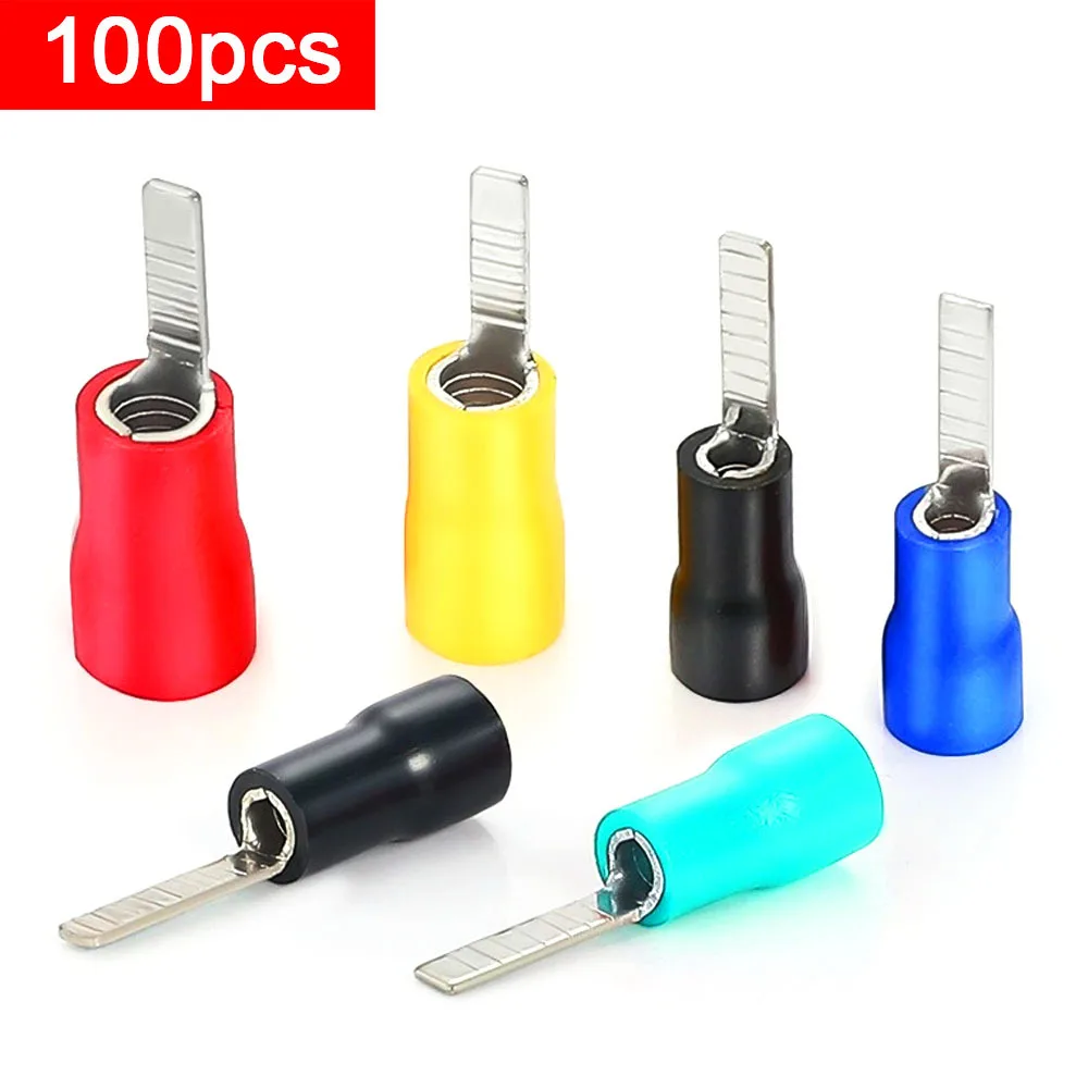 100pcs DBV Insulated Cold Pressed Terminal Block C45 Switch Plug Copper Joint Wire Ear Quick Connection