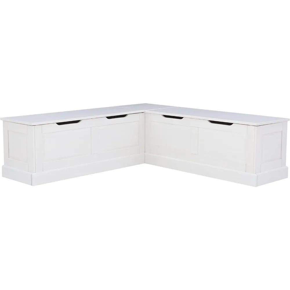 White Backless Nook Harris Solid Pine Interior Storage