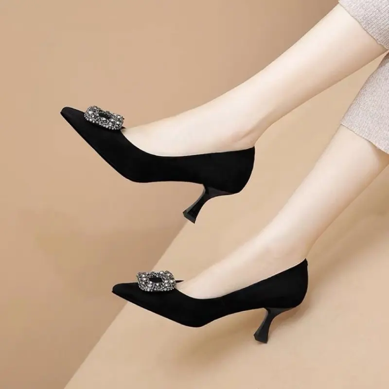 

Pumps Shoes Fashion Women Sexy Pointy Thin High Heels Comfortable Elegant Women's Shoes Black Wedding Shoes comfort Casual New