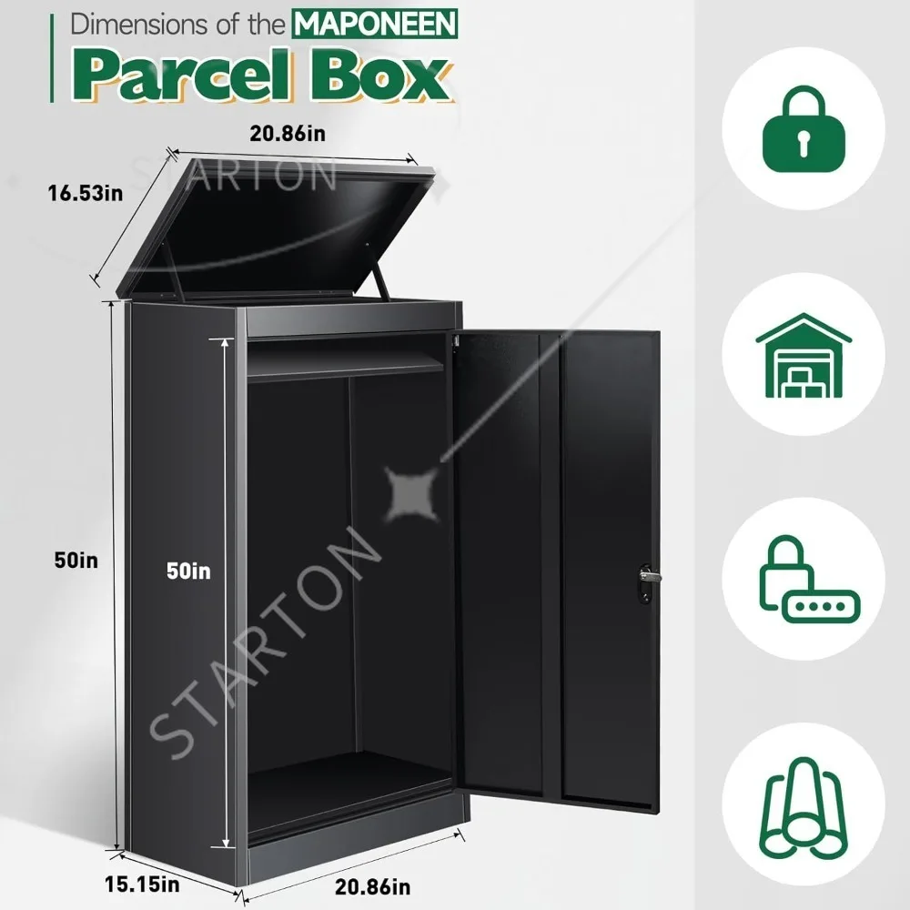 Package Delivery Boxes for Outside, Extra Large Parcel Drop Boxes with Secure Storage, Anti-Theft Galvanized Steel
