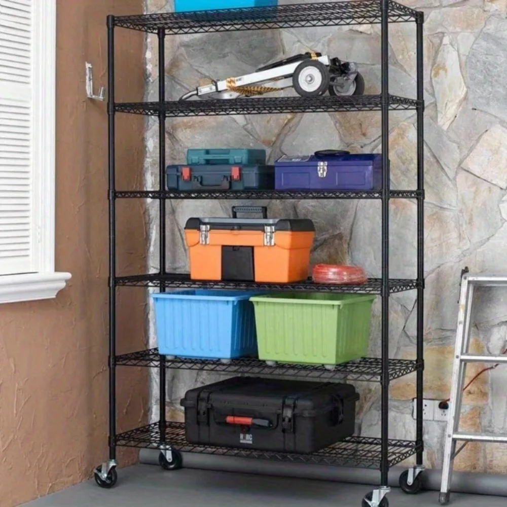 

Heavy Duty Metal Wire Shelving Height Adjustable Utility Steel 18x48x78, 6-Tier