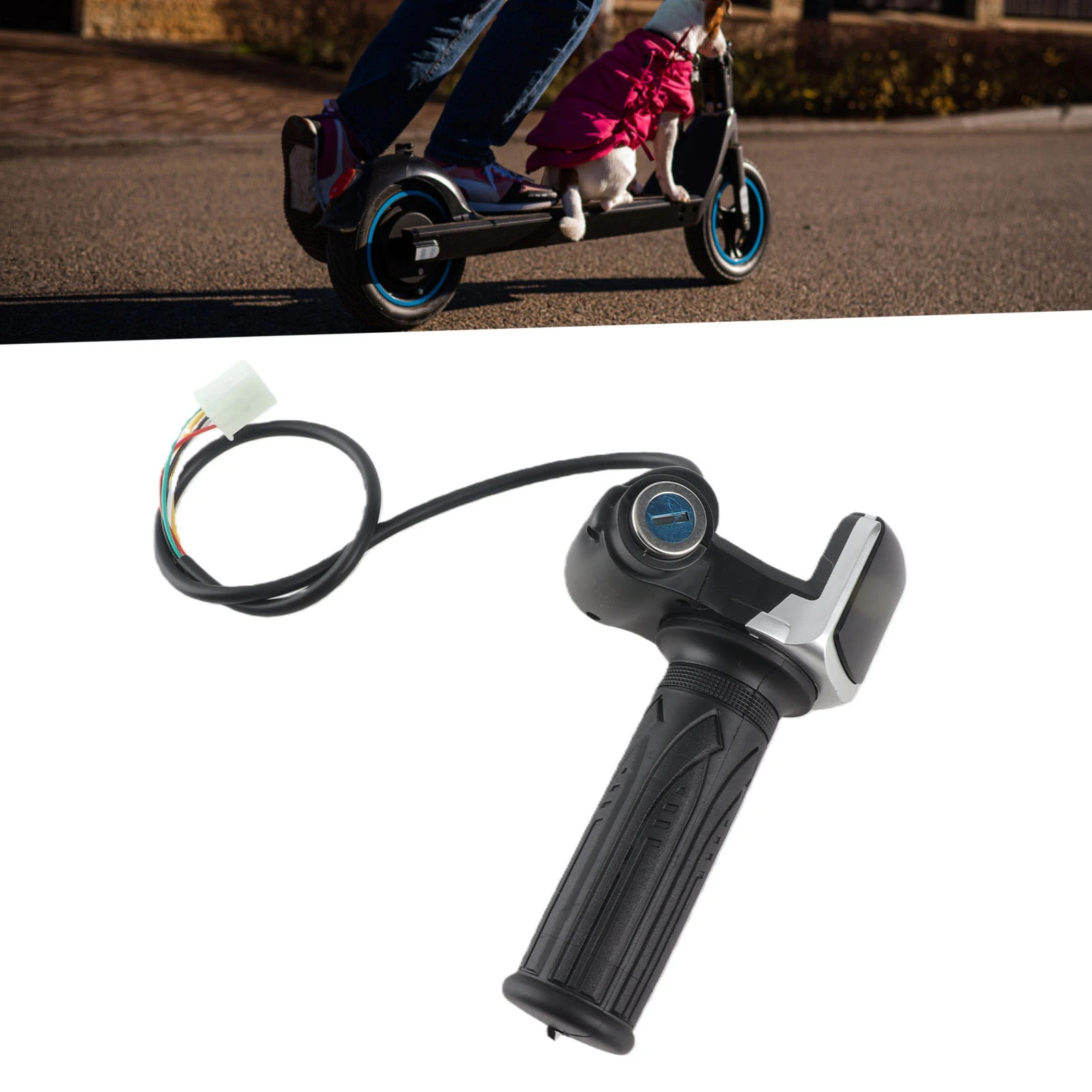 Electric Scooter Throttle Grip with LED Display Electric Bike Half Twist Throttle Grip Lock Key Set