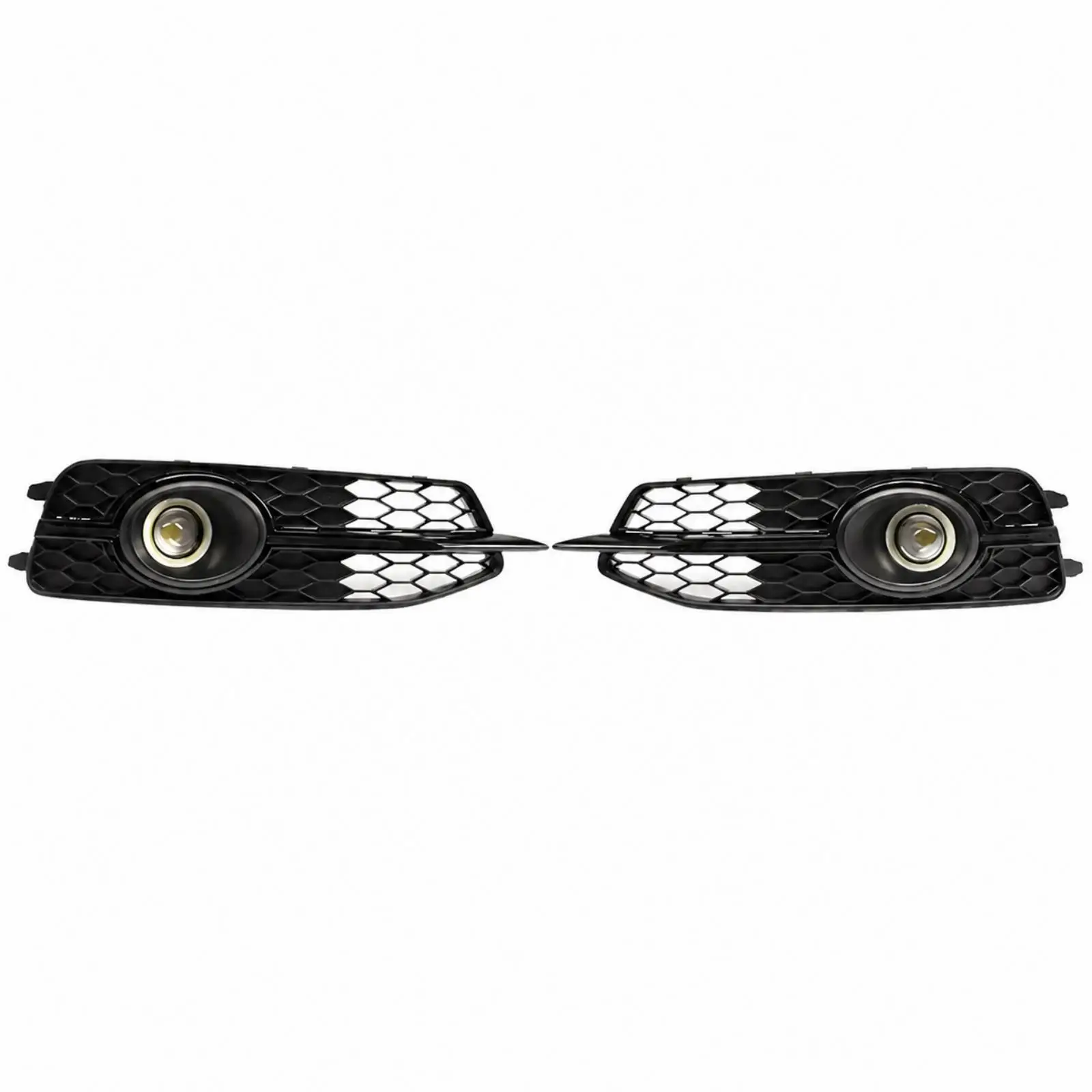 Fog Light Grille with Round Opening for Audi A6 C7 2012-2014 ABS Plastic Front Bumper Trim Replacement